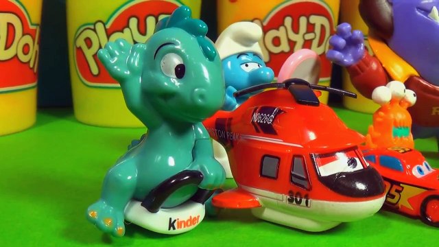 18 Surprise Eggs Play Doh HELLO KITTY Disney Cars PLANES The SMURFS LPS Pony Monsters University