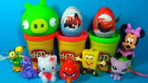 ANGRY BIRDS SpongeBob HELLO KITTY Disney Cars SPIDERMAN surprise eggs LPS Minnie Mouse TURTLES