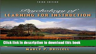Read Psychology of Learning for Instruction (3rd Edition)  Ebook Free