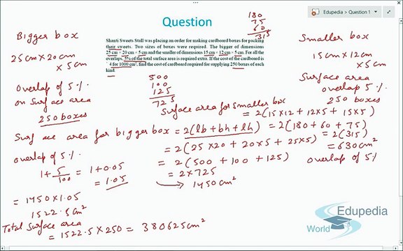 Questions related to Surface, Area and Volume of Cube and Cuboid - Part 4