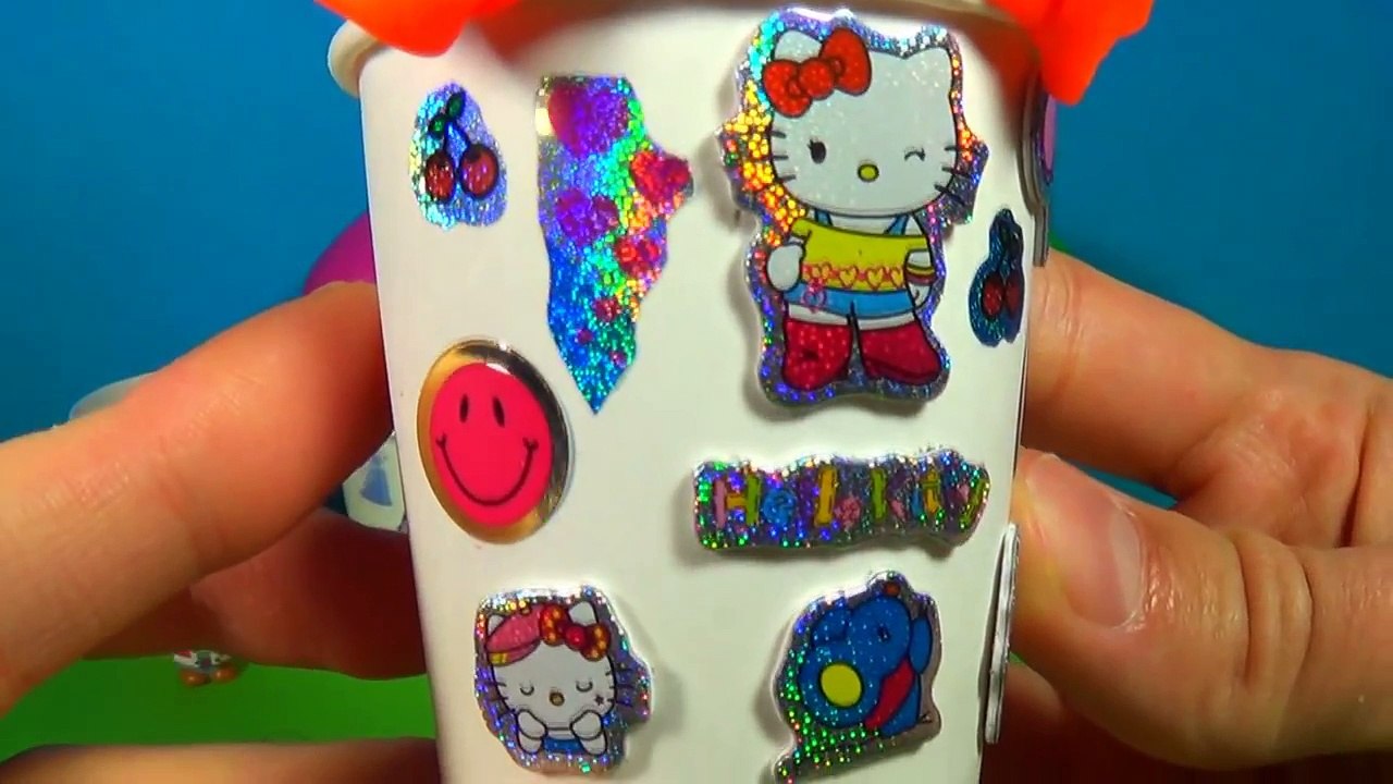 Play Doh Ice Cream surprise eggs PARTY ANIMALS SpongeBob HELLO KITTY Disney PRINCESS Cars Play Doh