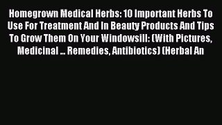 Download Homegrown Medical Herbs: 10 Important Herbs To Use For Treatment And In Beauty Products
