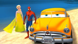 SPIDERMAN & FROZEN Elsa The Snow Queen jouer w / Hudson Disney CARS + Chansons pour enfants Comptines