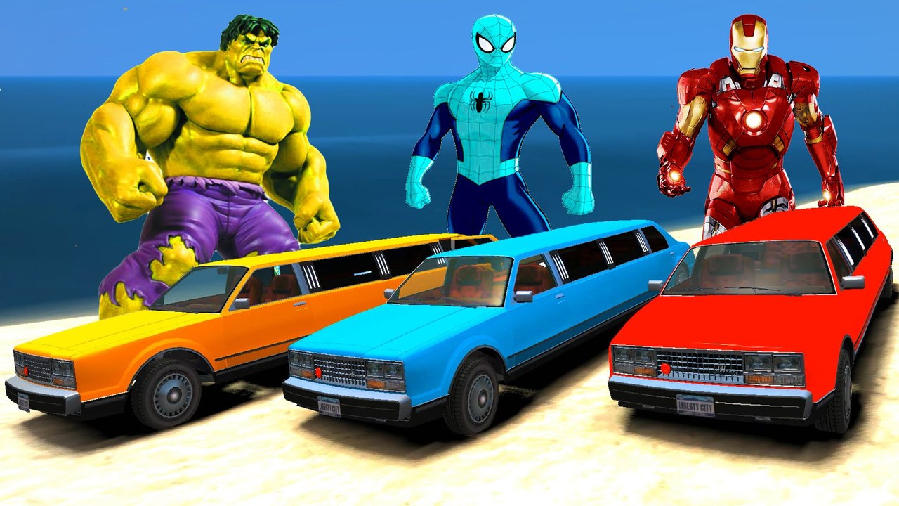 Bleu Spiderman Jaune Hulk & Ironman EPIC LIMOUSINE PARTY drôle SuperHeroes film + Songs