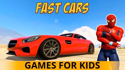 BLACK SPIDERMAN et Cars Cartoon FAST for Kids 3D Comptine avec Action Chansons enfantines
