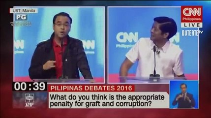 PILIPINAS VICE PRESIDENTIAL DEBATE ALAN CAYETANO VS BONGBONG MARCOS QUARREL ON CORRUPTION