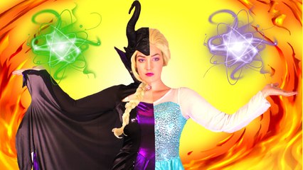 Frozen Elsa se transforme en Maléfique! w / Spiderman, Joker, Little Joker Kid, Rose Fille Araignée Bubble Gum