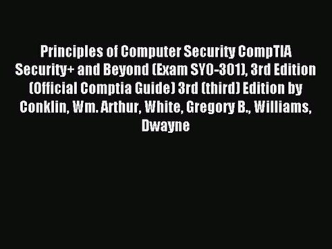 Download Principles of Computer Security CompTIA Security+ and Beyond (Exam SY0-301) 3rd Edition