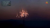 Ночной удар ВКС по террористам ДАИШ в сельской местности Алеппо