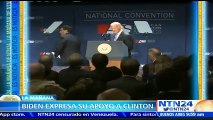 Joe Biden hace público su apoyo a la campaña de Hillary Clinton a la Presidencia de EE.UU.