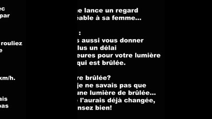 Un homme en voiture avec sa femme se fait arrêter par la police