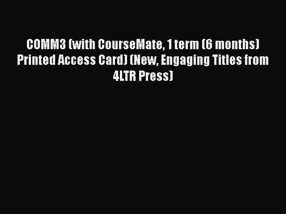 READbook COMM3 (with CourseMate 1 term (6 months) Printed Access Card) (New Engaging Titles