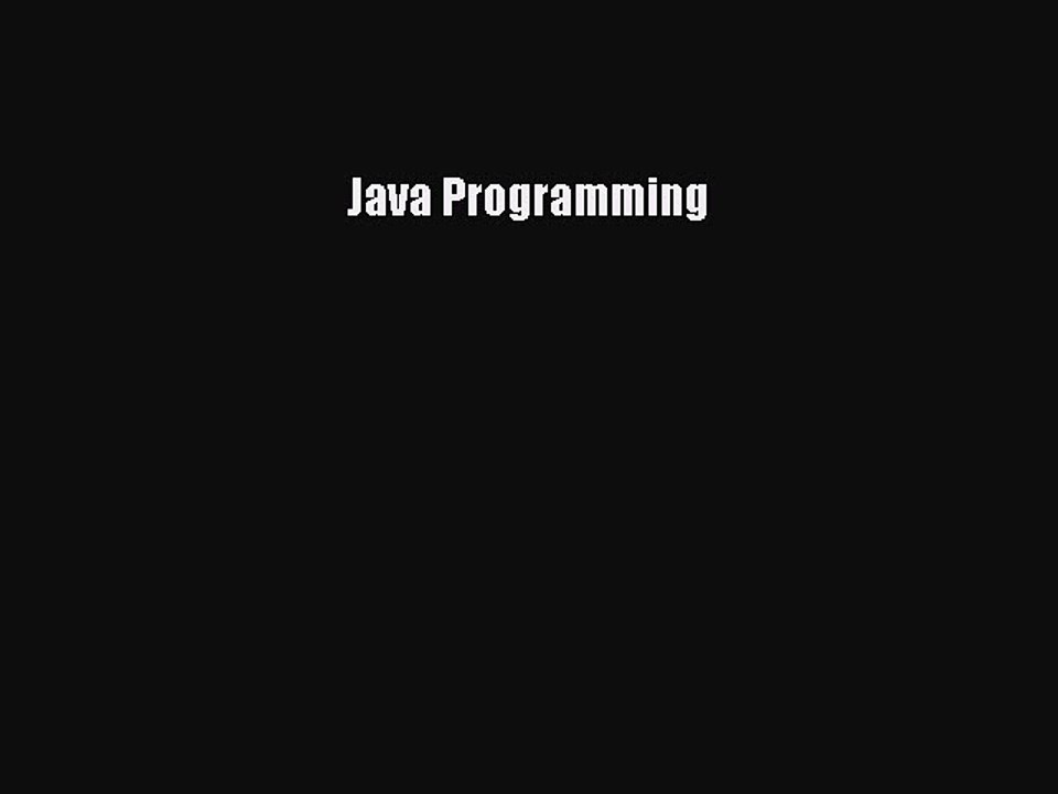Read Java Programming PDF Online