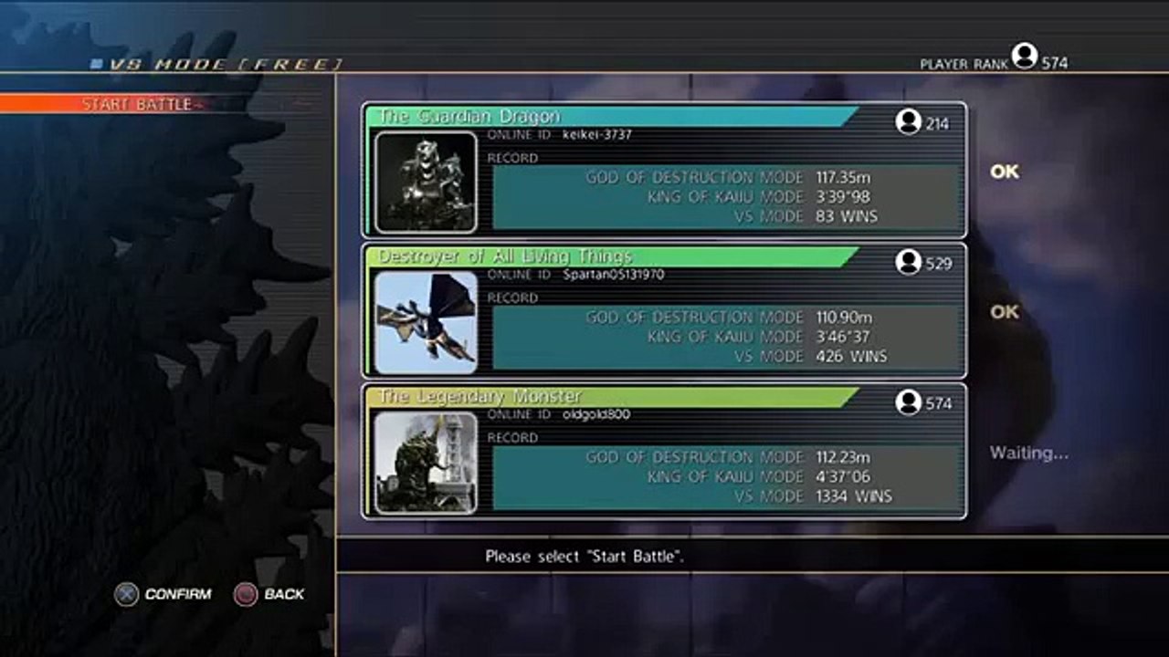 GODZILLA Ps4: Online battle Battra (Larva) vs Kiryu vs Mecha King Ghidorah