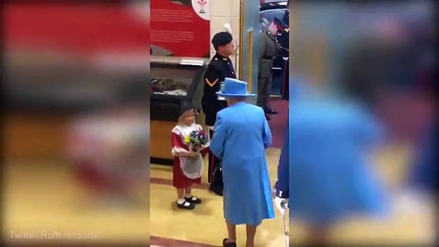 See What Happened to Girl who Presented Flowers to Queen