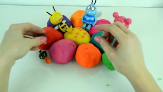Play Doh Surprise Eggs Peppa Pig Bee man Angry Bird Olaf McQueen