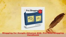 PDF  Blogging for Google Adsense  Pro Elite Blogging Handbook  EBook