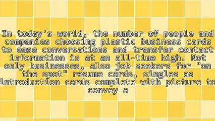 The Changing World of Plastic Business Cards