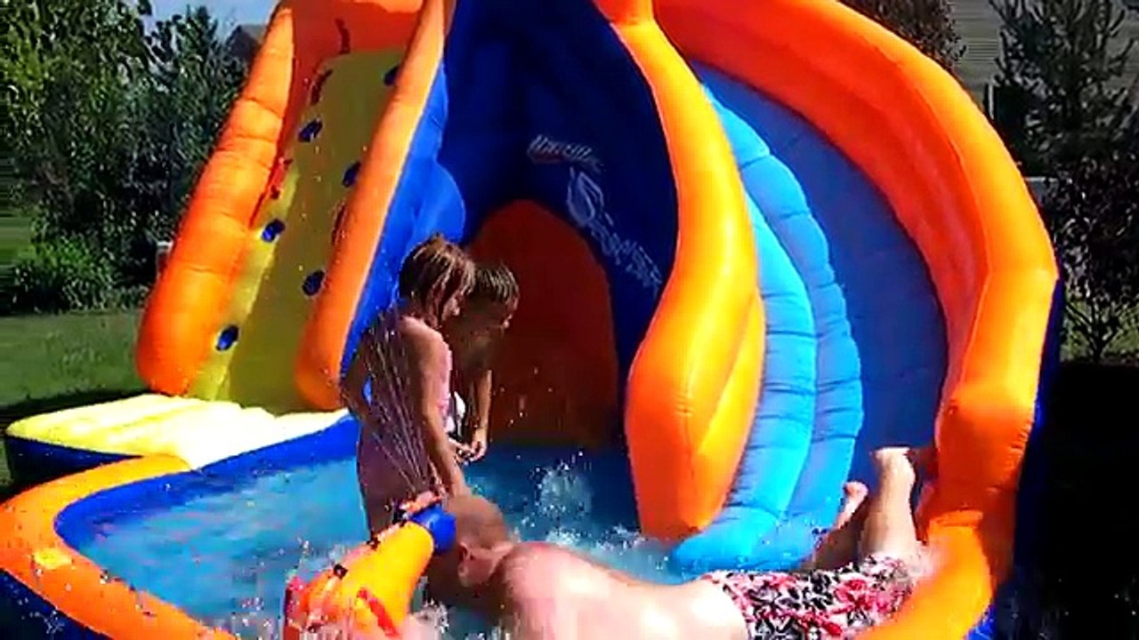 Kids playing on new waterslide