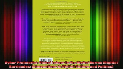 READ Ebooks FREE  CyberProletariat Global Labour in the Digital Vortex Digitial Barricades Interventions Full EBook