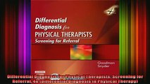 READ Ebooks FREE  Differential Diagnosis for Physical Therapists Screening for Referral 4e Differential Full EBook