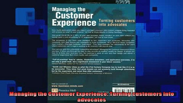 Free PDF Downlaod Managing the Customer Experience Turning customers into advocates DOWNLOAD ONLINE