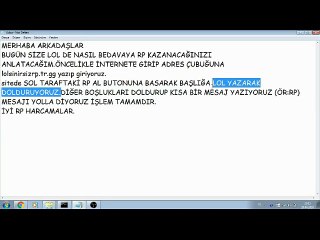 LOL BEDAVA RP HİLESİ