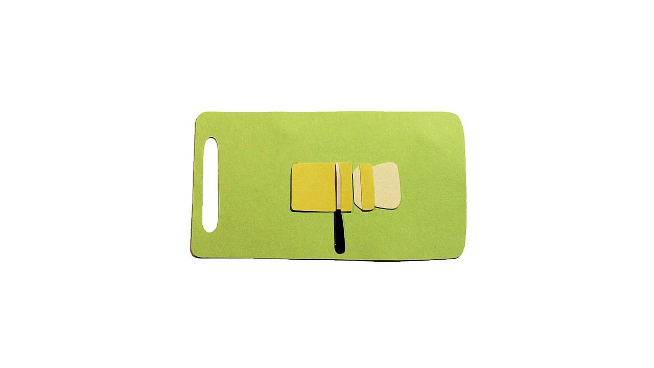 Combining the butter melting process videos - Paper Cut Stop Motion Animation