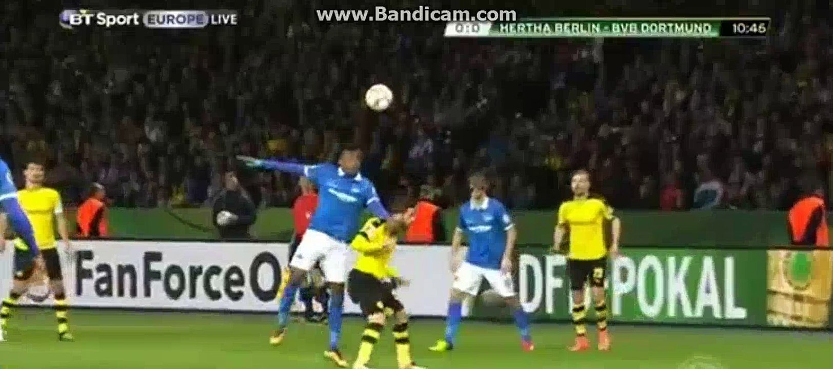 Dortmund 1st BIG Chance - Hertha BSC 0-0 Dortmund 20-04-2016