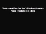 [Read Book] Three Cups of Tea: One Man's Mission to Promote Peace - One School at a Time  Read