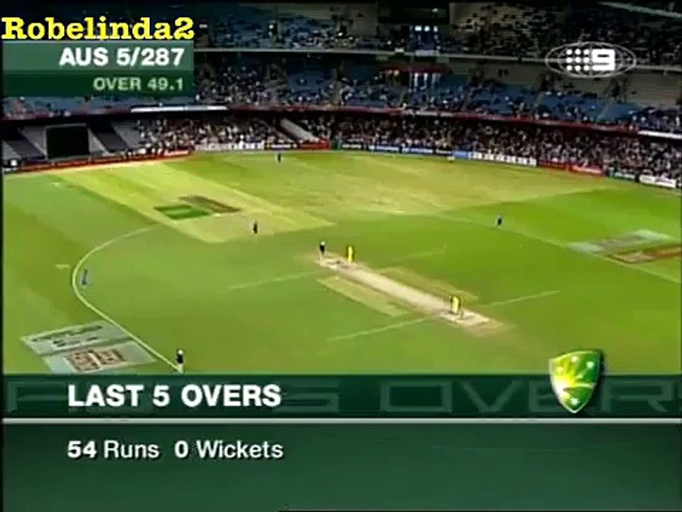 Michael Hussey six hits the rooftop
