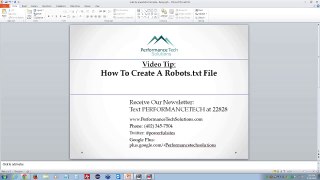 Video Tip   How to create a robots file