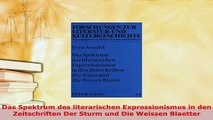 PDF  Das Spektrum des literarischen Expressionismus in den Zeitschriften Der Sturm und Die Download Full Ebook