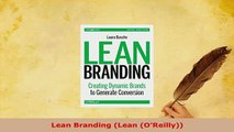 Download  Lean Branding Lean OReilly Read Online