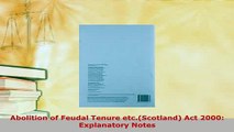 PDF  Abolition of Feudal Tenure etcScotland Act 2000 Explanatory Notes  EBook
