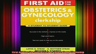 DOWNLOAD FREE Ebooks  First Aid for the Obstetrics  Gynecology Clerkship Full Free