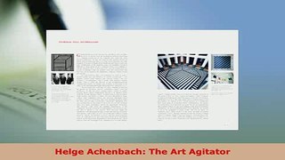 Download  Helge Achenbach The Art Agitator Read Online