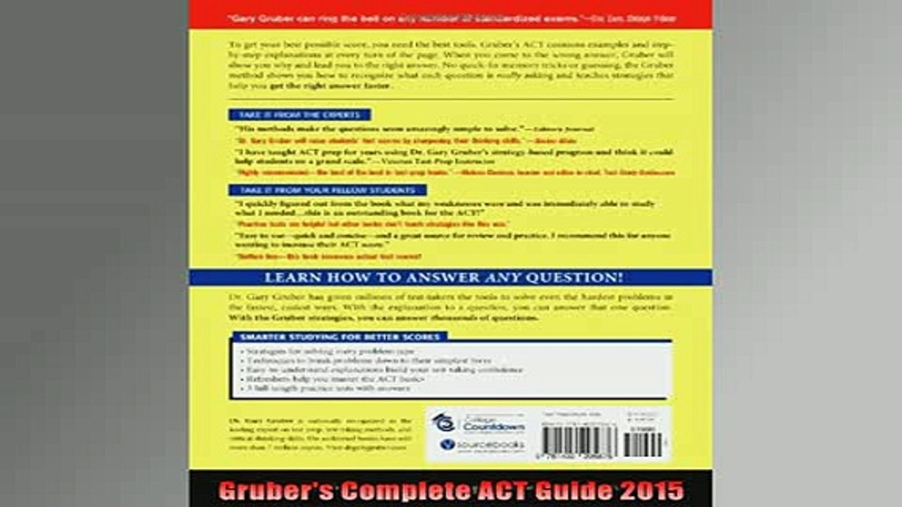 Free Full PDF Downlaod  Grubers Complete ACT Guide 2015 Full Ebook Online Free