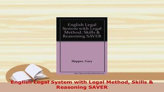 PDF  English Legal System with Legal Method Skills  Reasoning SAVER  Read Online