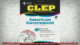 Free Full PDF Downlaod  CLEP American Government w CDROM CLEP Test Preparation Full Ebook Online Free