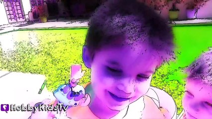 Giant SPONGE BOB Hot WHEELS Race Track Pool Launch! Huge Kinder Surprise Eggs by HobbyKidsTV