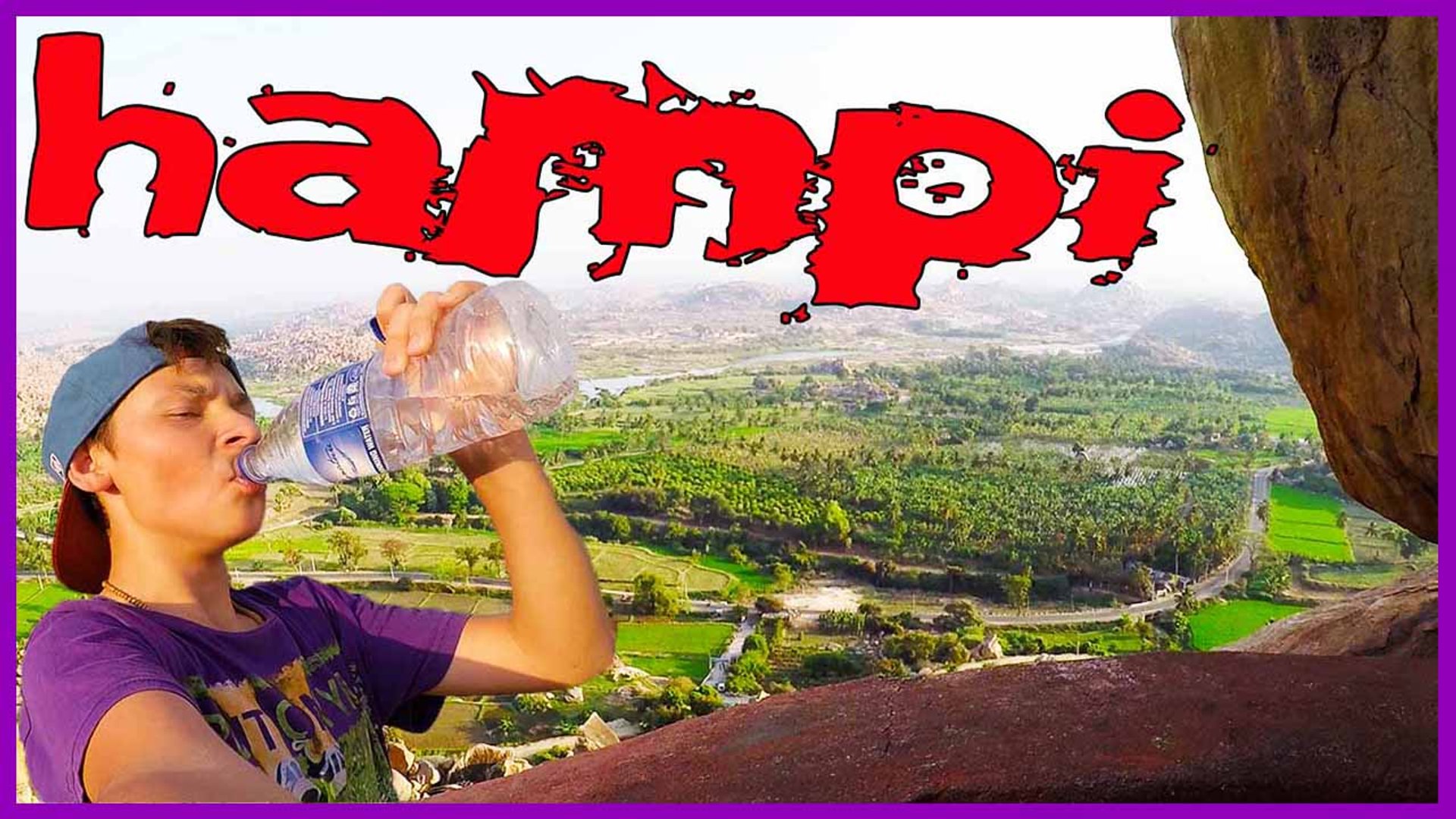 ИНДИЯ ХАМПИ ЗАКАТ НА ГОРЕ КИШКИНДА В ХАМПИ