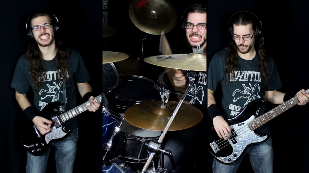 Led Zeppelin - Living Loving Maid (Drums, Bass & Guitar cover) [HD]