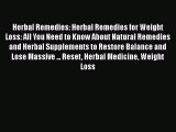 Ebook Herbal Remedies: Herbal Remedies for Weight Loss: All You Need to Know About Natural