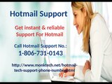 Get Hotmaill issues fixed via Hotmail  support 1-806-731-0143
