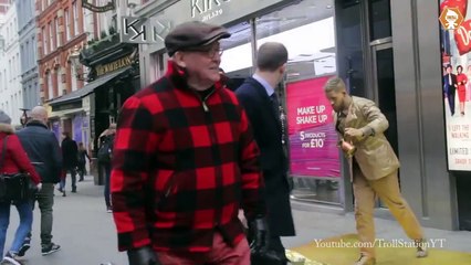 Street Performer Attacks Arrogant Man!!!