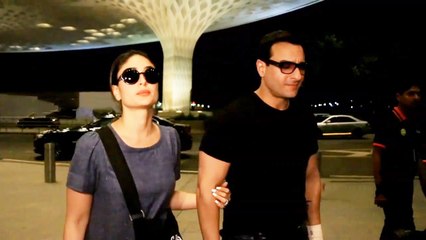 Saif and Kareena Spotted At Mumbai International Airport