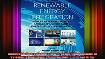 Full Free PDF Downlaod  Renewable Energy Integration Practical Management of Variability Uncertainty and Full EBook
