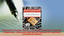 Download  Password Keeper Book  Personal Password Journal Organizer Internet Address  Password Free Books