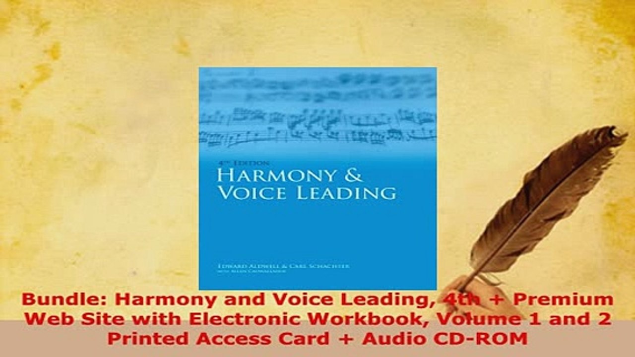 PDF  Bundle Harmony and Voice Leading 4th  Premium Web Site with Electronic Workbook Volume 1  EBook